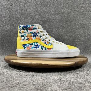 Vans Sk8-Hi Tapered Women’s Size 7 Floral Yellow Athletic Skate Shoes Used